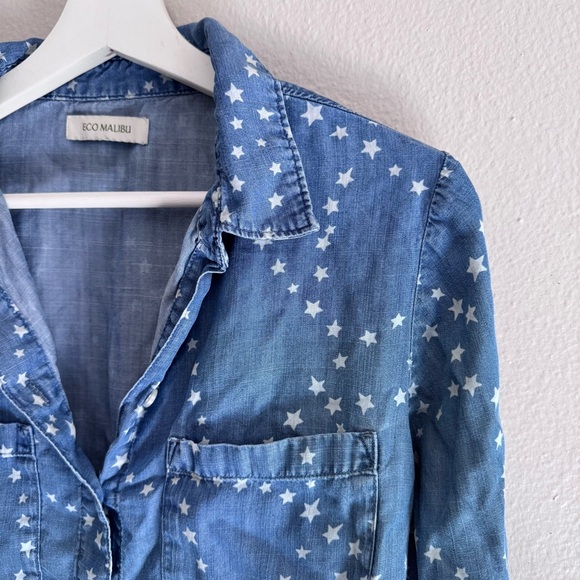 Eco Malibu Star Patterned Chambray Shirt - Picture 6 of 7
